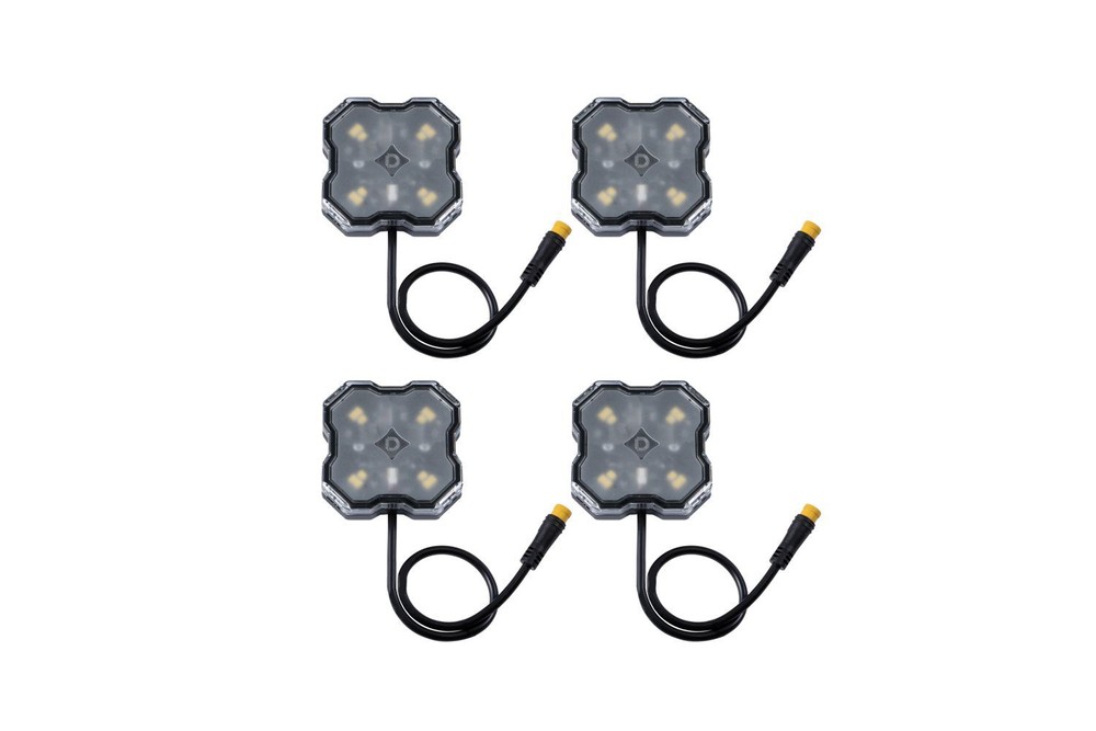 Diode Dynamics Stage Series White Diffused Lens LED Rock Lights - (4-Pack)