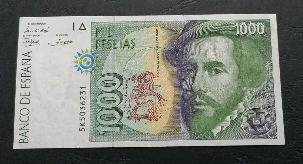 SPAIN  1000  PESETAS 12/10/1992