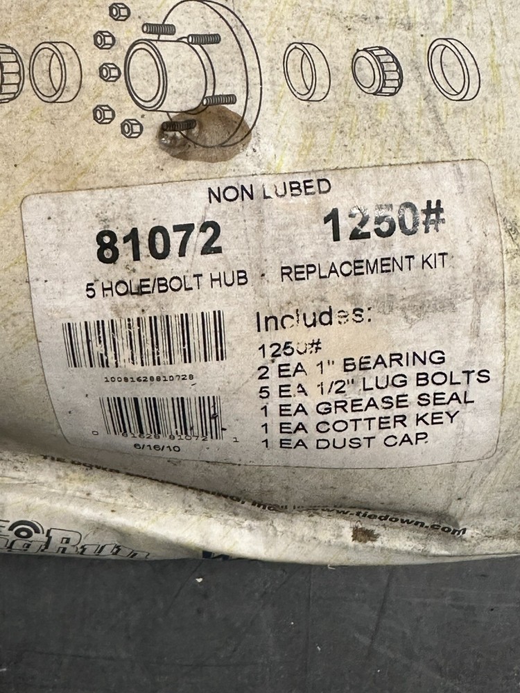NEW Tie Down Engineering Trailer Hub Kit 5 81072