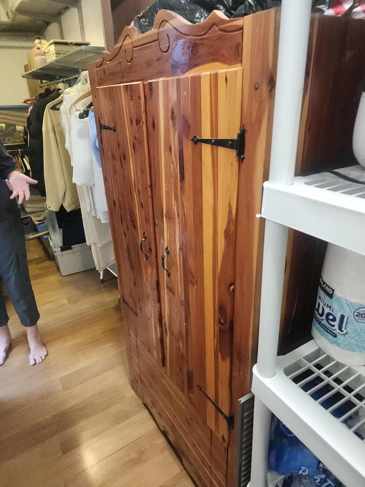 LARGE Rustic Antique Solid Red Cedar Wardrobe Closet,