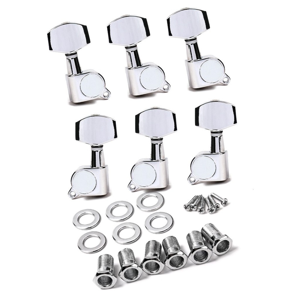 3R3L Inline Guitar Tuners String Tuning Pegs Keys Sealed Machine Heads Chrome