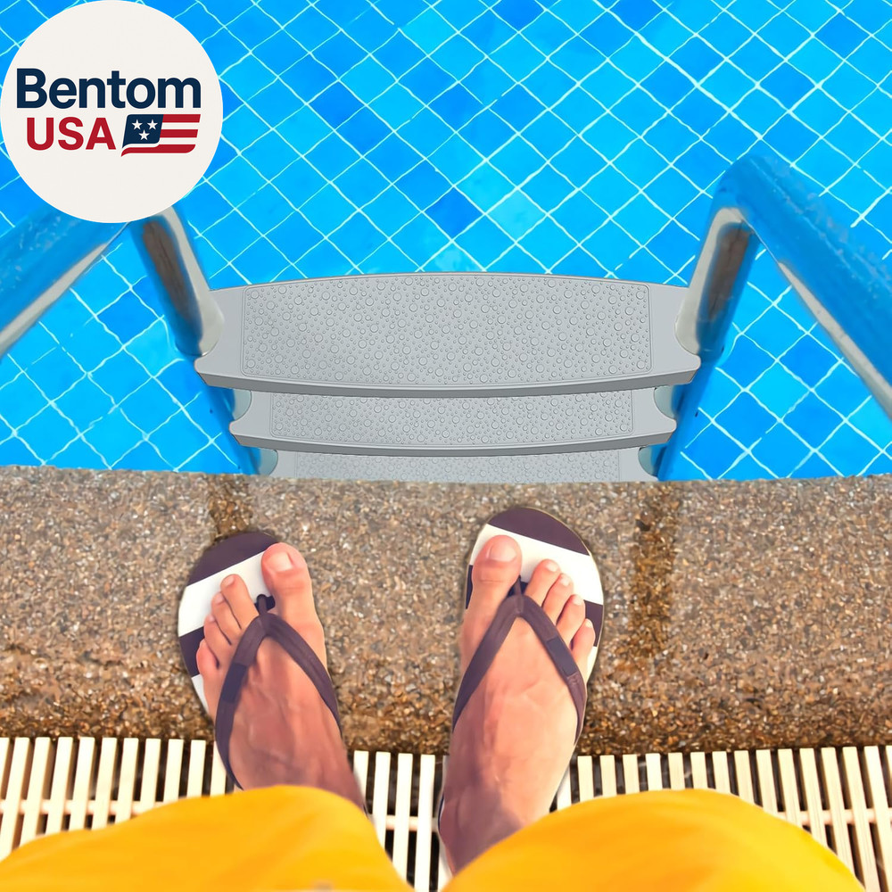 Pool Ladder Steps Replacement, (3-Pack) 18" Universal Heavy-Duty Molded Plastic