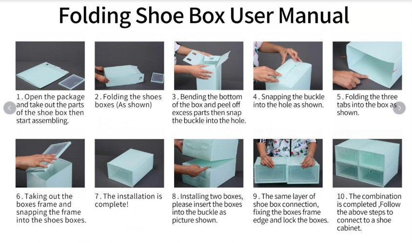 24pcs Shoe Box Stackable Shoe Storage Organizer Sneaker Container Clear