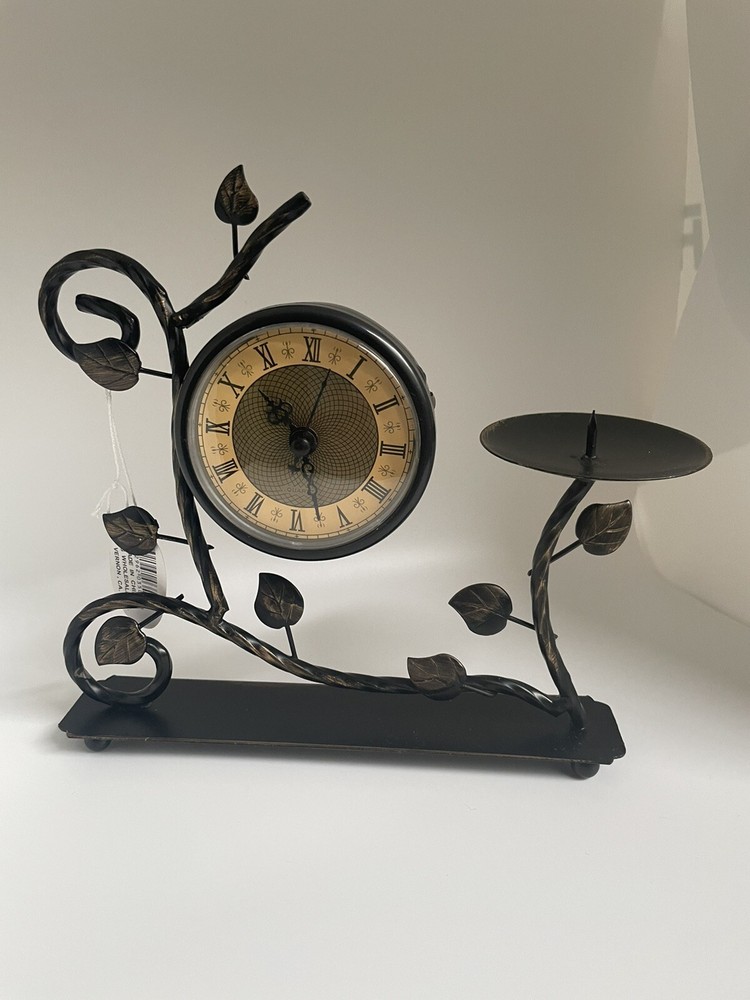 Rustic Vine Clock Candle Holder - Brand New