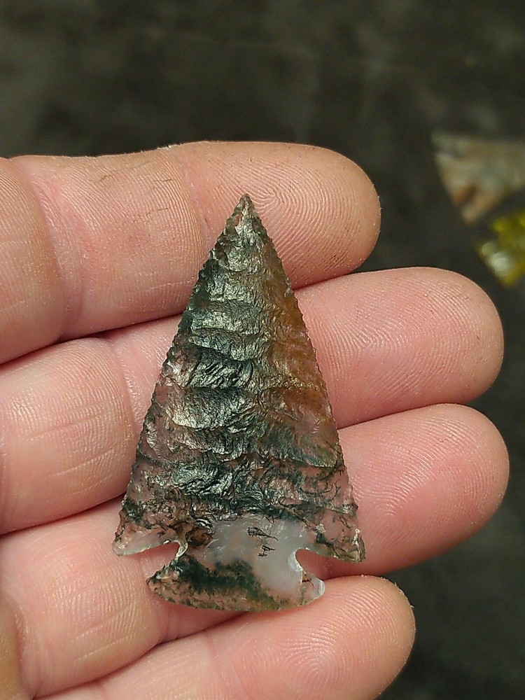 Corner Notch Moss Agate 2 1/8" x 1 1/4"