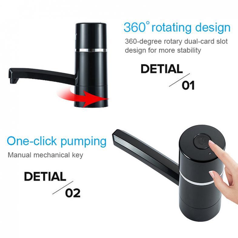 USB Smart Electric Water Pump Button Dispenser Portable Auto Drinking Bottle US