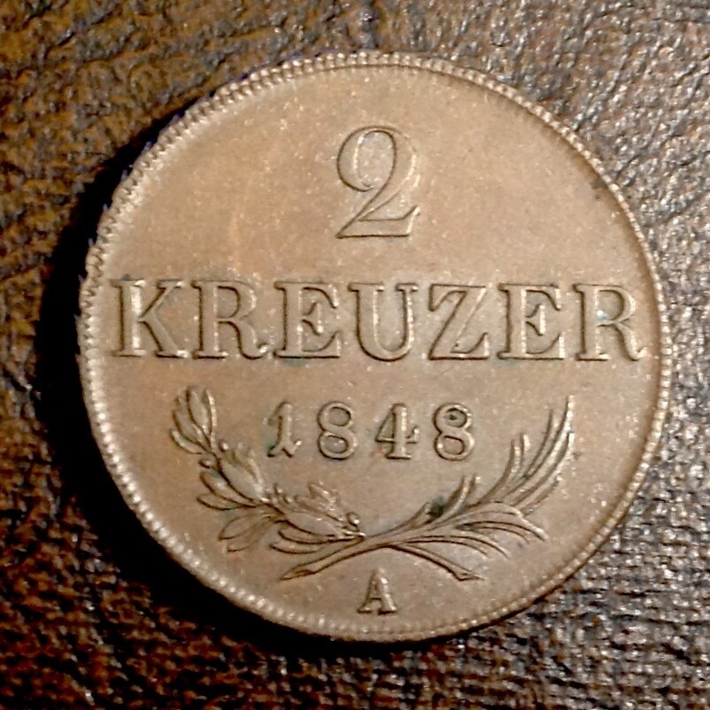 1848 Austria 2 Kreuzer cd -
