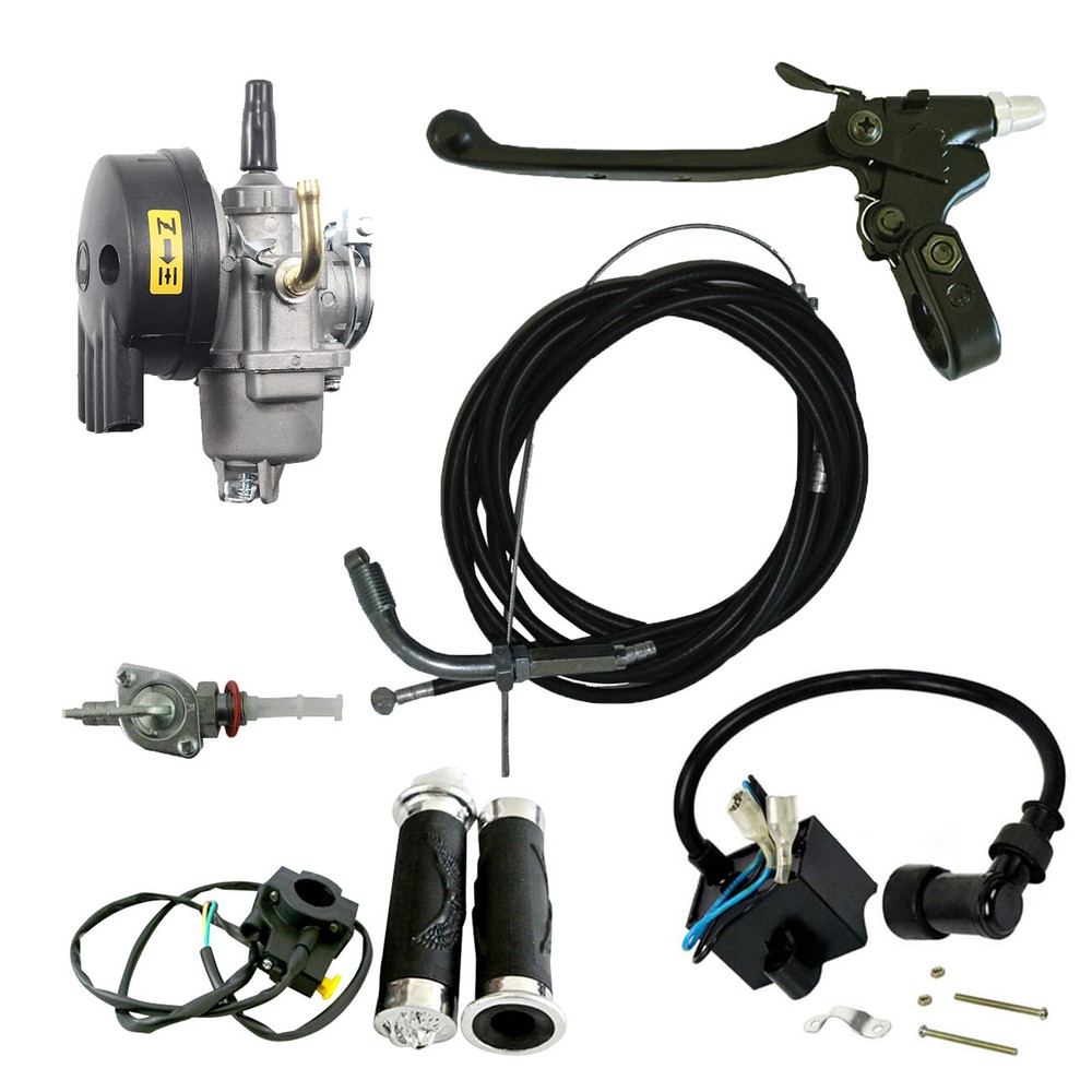 Handlebar Grip Set & Carburetor & Igniton Coil For 49cc 80cc Motorized Bicycle