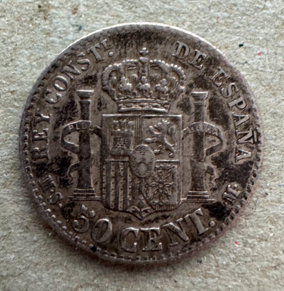 Spain, 50 Centimos, 1880 (80) MSM, KM#685