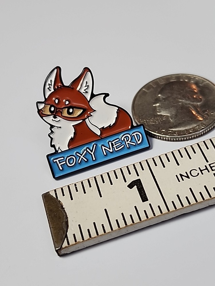 Foxy Nerd Lapel Pin Fox Animal With Glasses