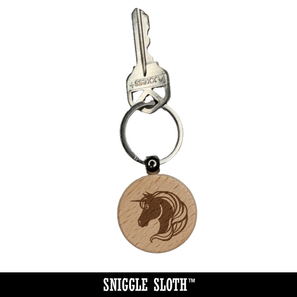 Bull Terrier Dog Solid Engraved Wood Round Keychain Tag Charm