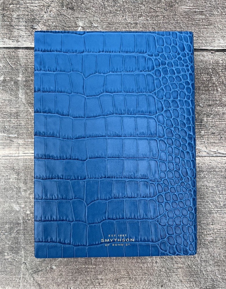 Smythson Medium Blue Mara Soho Notebook