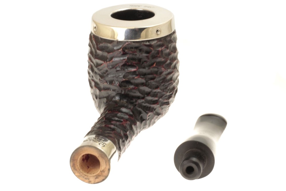 Peterson Hand Made "The House Pipe" Rusticated Silver Cap - Billiard