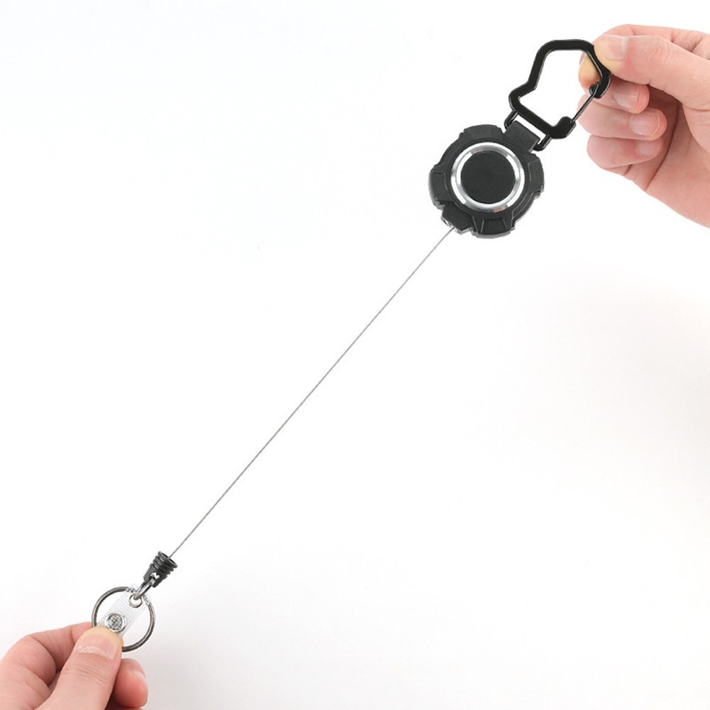 Practical Retractable Keychain with Multitool Carabiner and Secure Card Holding