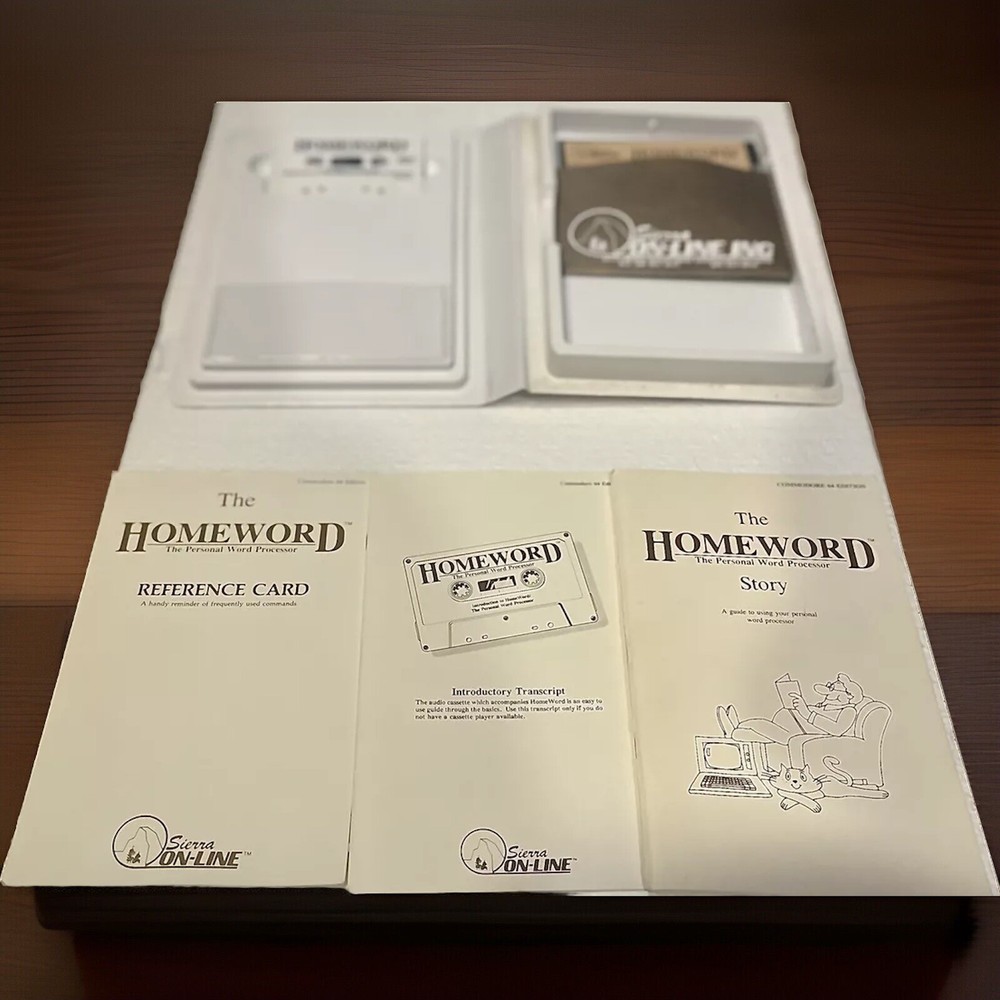Sierra On-Line HomeWord Word Processor Rare Commodore 64 Big Box Software