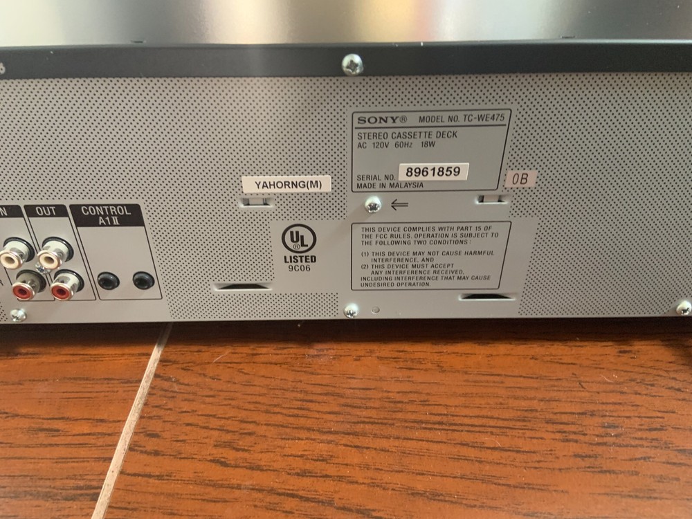 Sony TC-WE475 Dual Deck Cassette Deck Auto Reverse Pitch Control Dolby B C