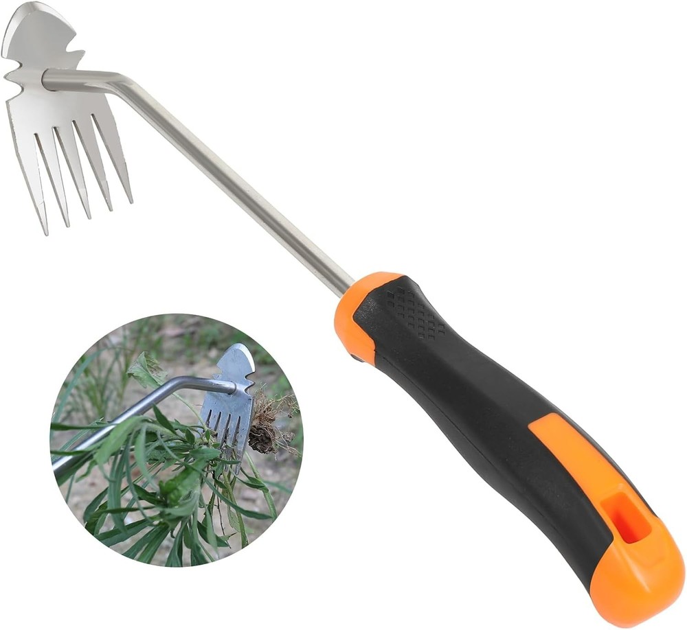 Weed Removal Tool 5 Teethes Dual Purpose Manual (Rubber Handle)