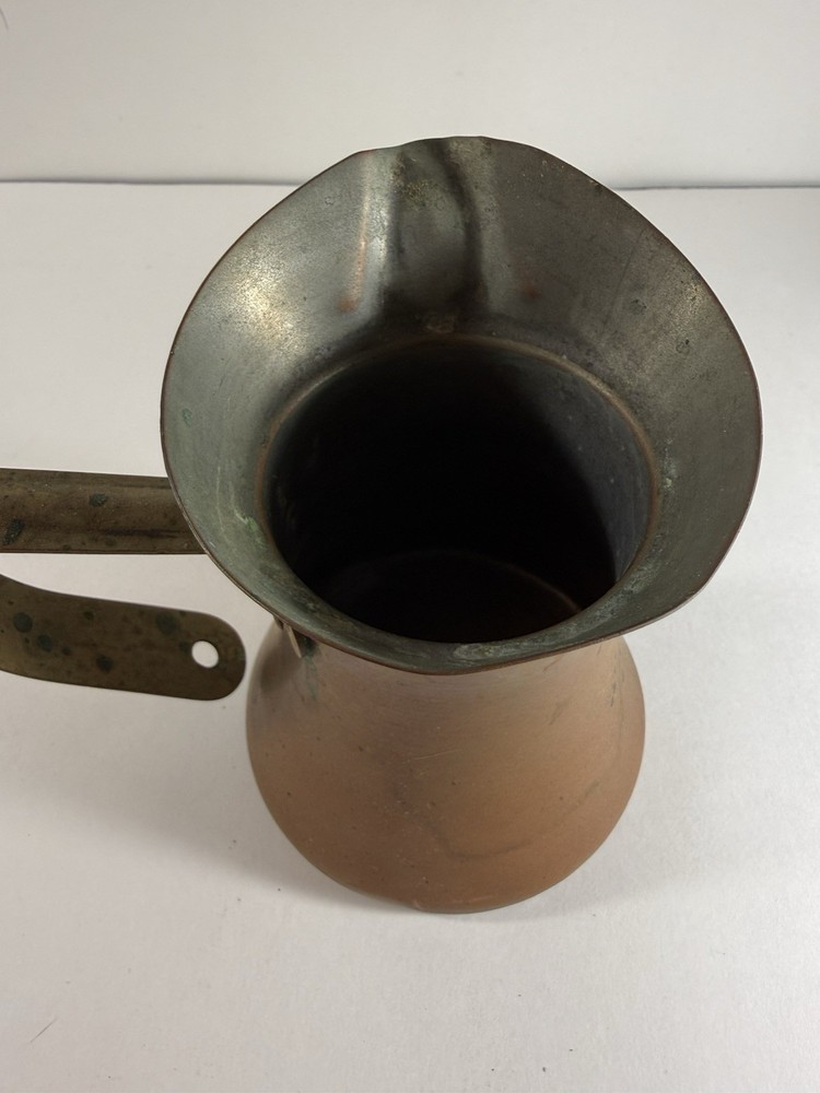 Vintage Primitive Copper Pitcher Creamer Syrup Coffee Handle