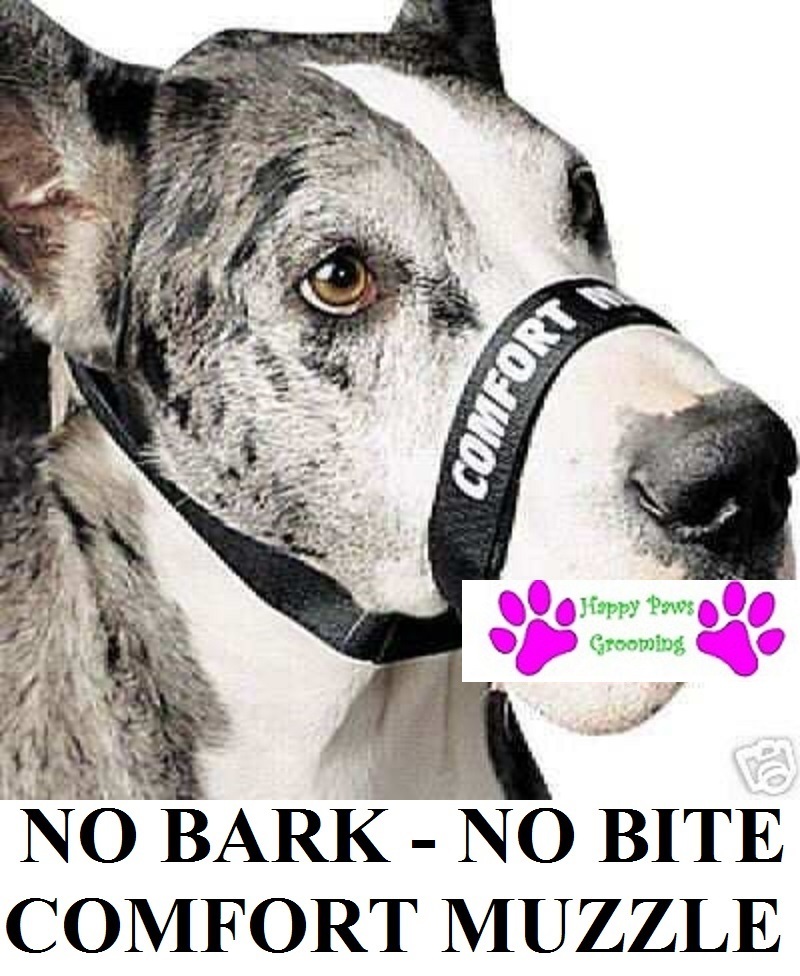 DOG GROOMING TRAINING No Bark No Bite Comfort Easy Fit Adjustable Muzzle *LARGE