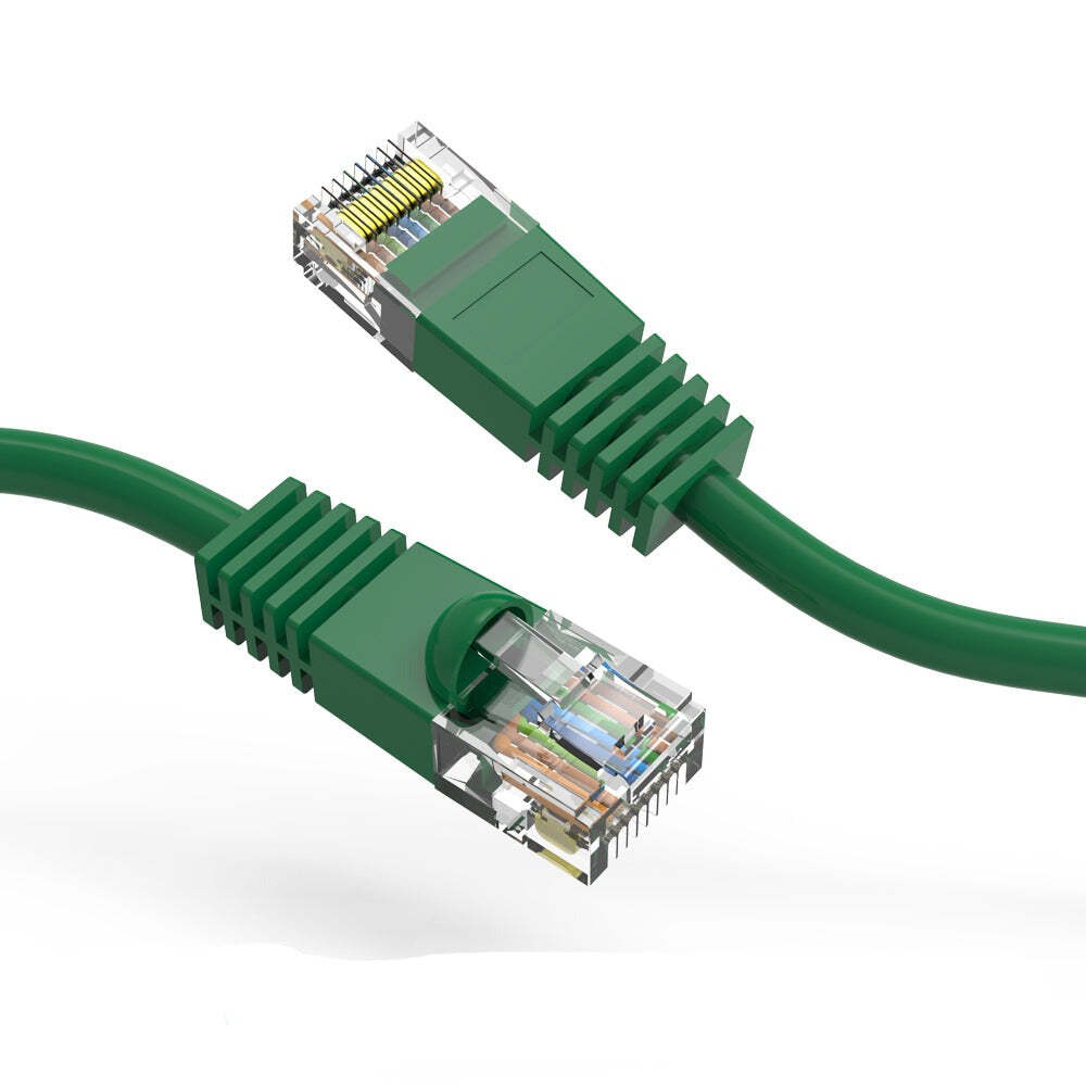 9Ft CAT5E UTP Ethernet Network Booted Cable Green