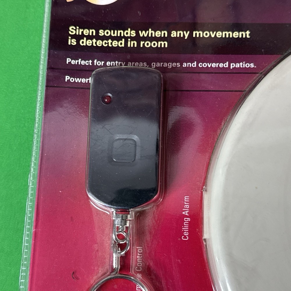 NOS Lamson Home Products Home Security Ceiling Alarm, Remote Control Wireless