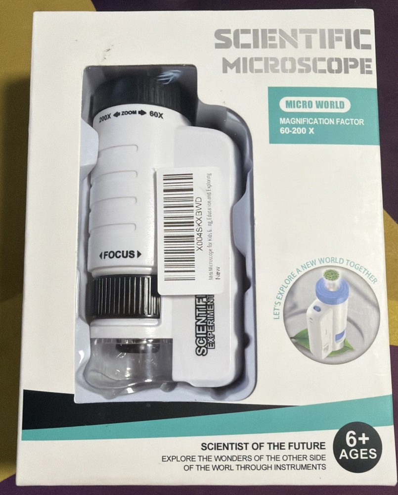 Portable Mini Microscope Handheld 60x-200x Lighted Microscope With Slides