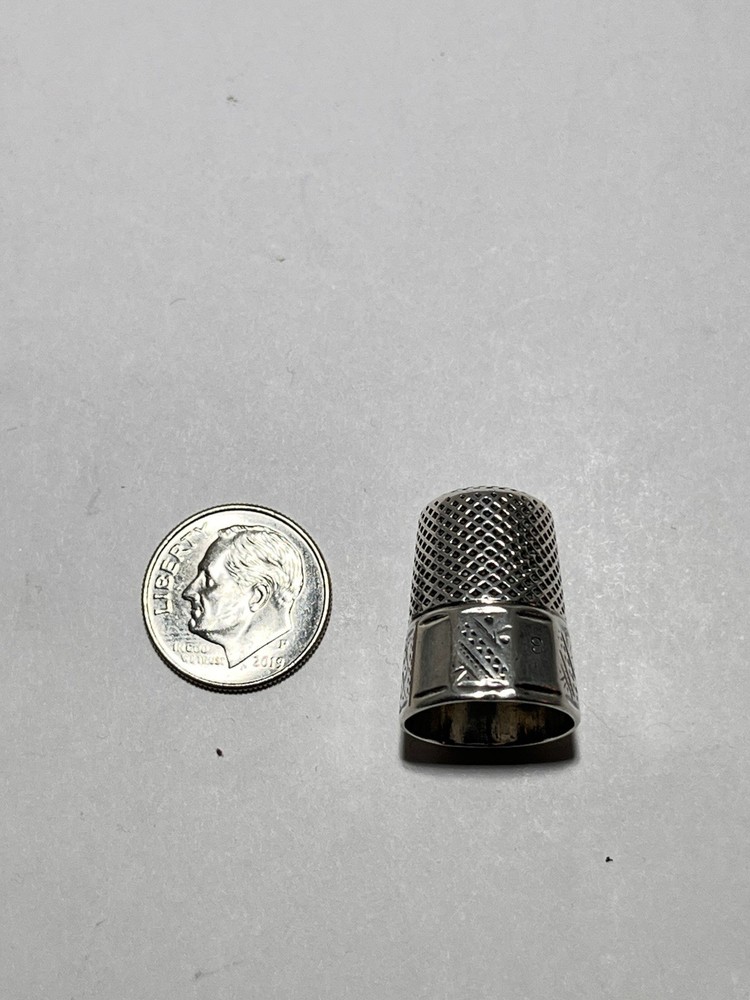 Unique Vintage Beveled Sterling Silver Thimble 5.8 G
