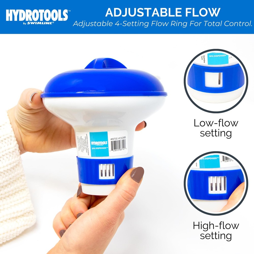 Bromine or Chlorine Tablet Spa Hot Tub Float Dispenser Locking Adjustable Flow