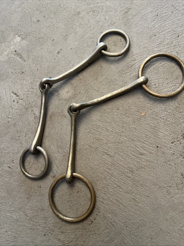 Lot Of 2 Bridoon Snaffle Bits 5”
