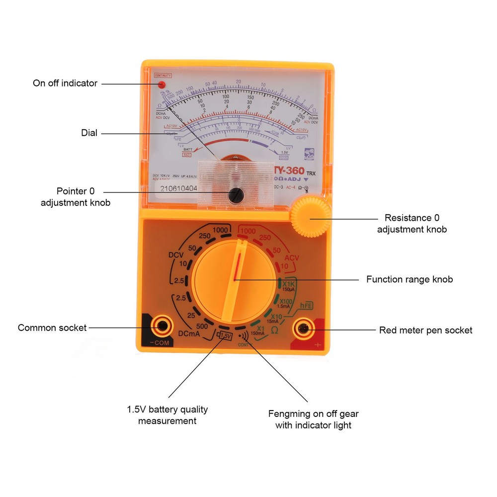 Multimeter Scale Multiple Measuring Humanized Design Pointer Multimeter
