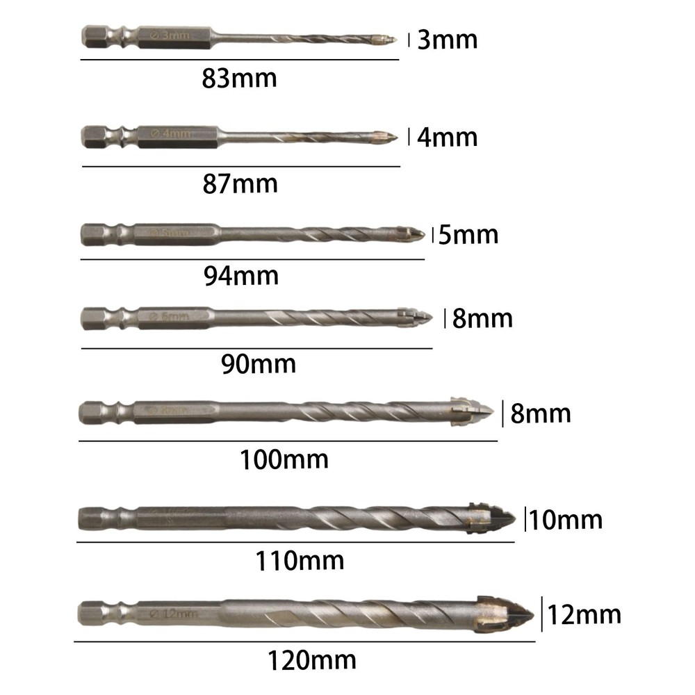 Efficient Punching with 7pcs Eccentric Drill Bits for Various Materials