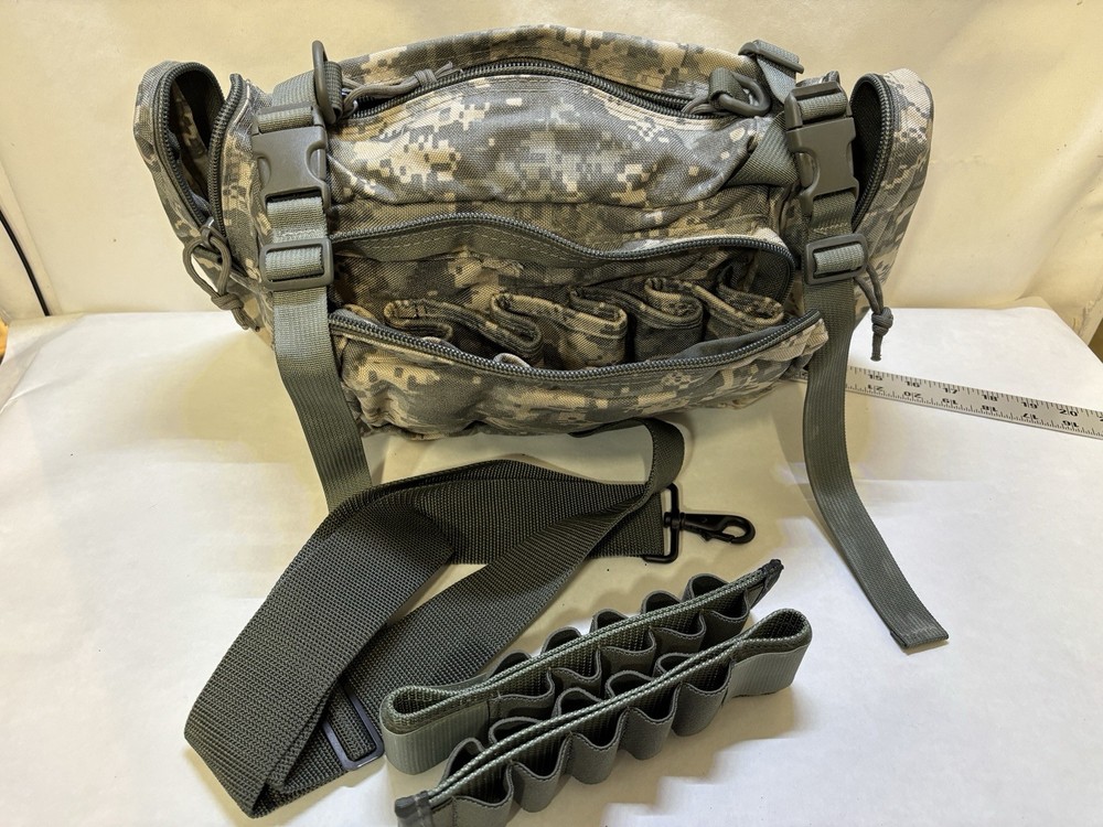 Molle II Shotgun Shell Ammo & Bugout Bag 4 Compartments w Strap & Shell Holders