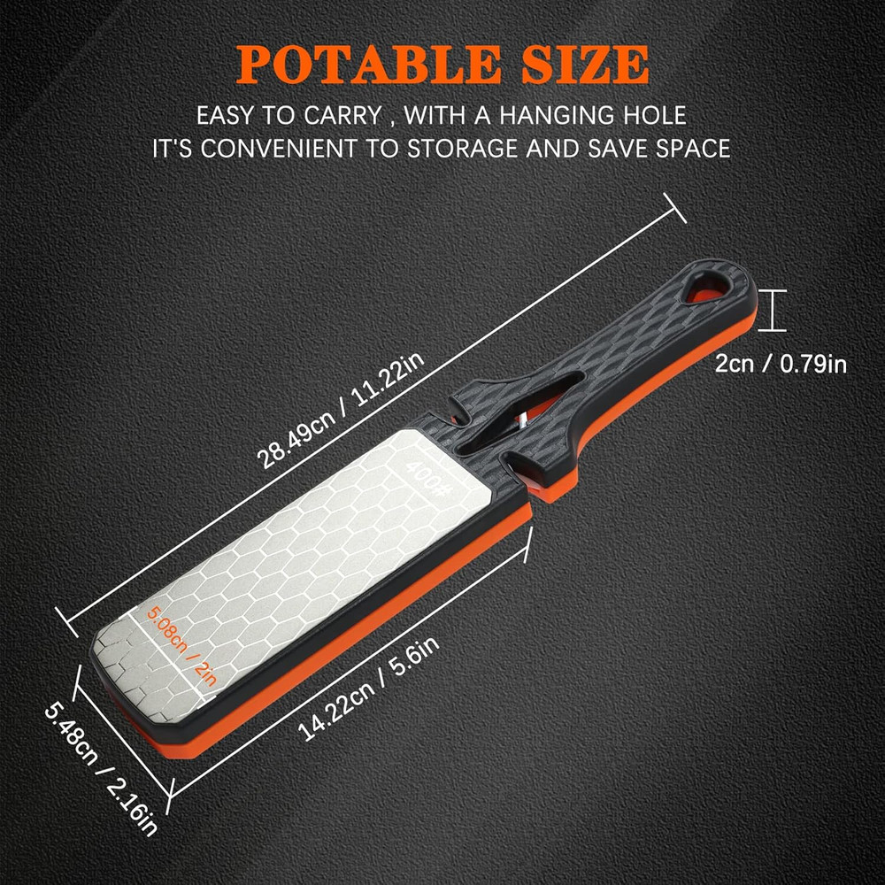 Diamond Sharpening Stone,400/1000 Grit Handheld Double-Sided Diamond Sharpener 5
