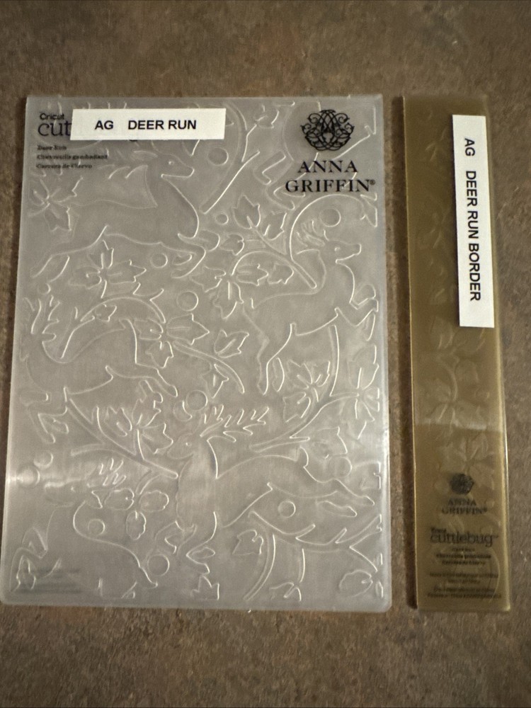 Anna Griffin Deer Run Embossing Folder And Border With Storage Pocket 5 X 7