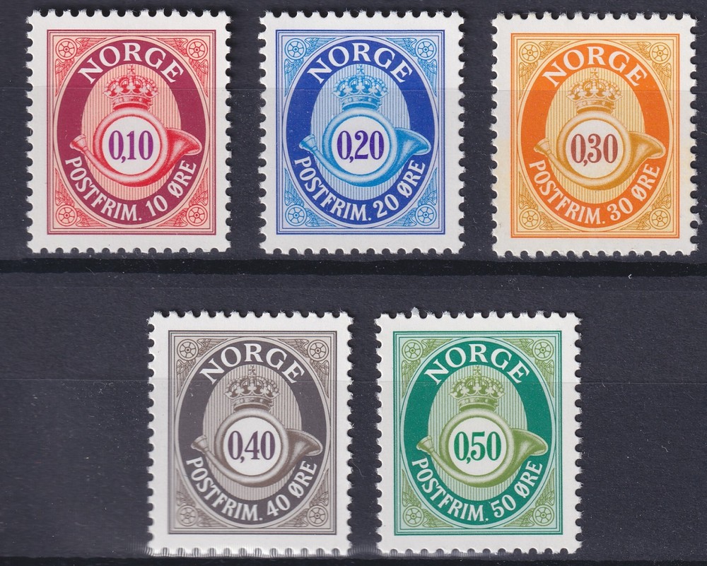 NORWAY .  1997 Posthorns (1141-1145) . Mint Never Hinged