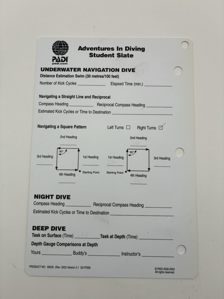 PADI Adventures In Diving Data Carrier