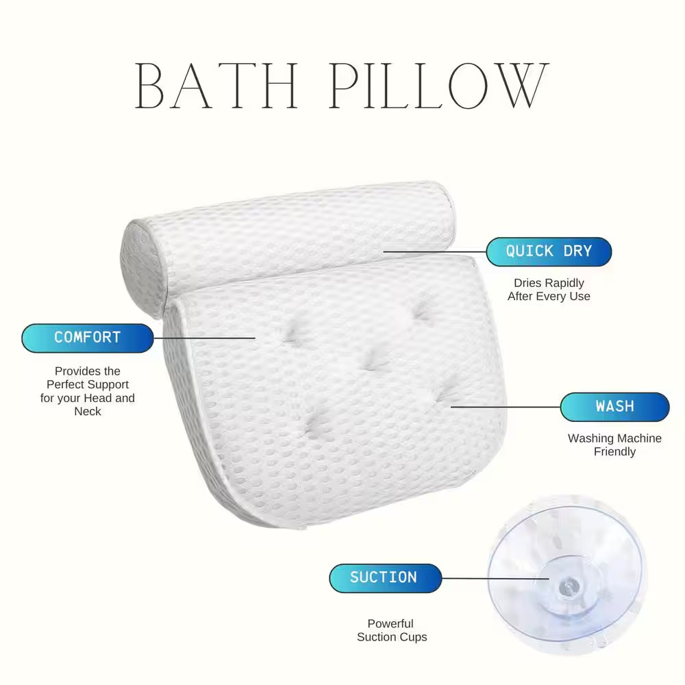 Breathable Mesh Bath Pillow - Soft, Skin-Friendly, and Quick-Drying for Ultimate