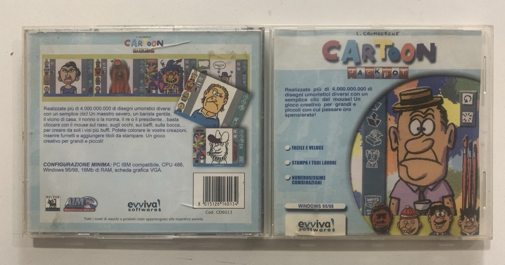 CD PC EVVIVA SOFTWARE CARTOON JACKPOT CROMHEECKE WINDOWS 95/98