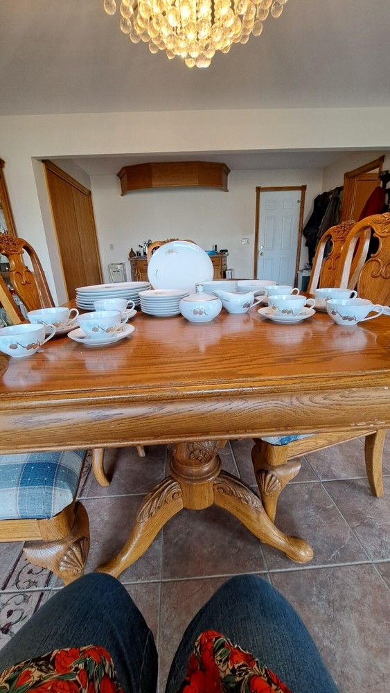 Fukagawa Arita Handpainted 41 Piece Grouping Dinnerware Pine Cone Pattern #904