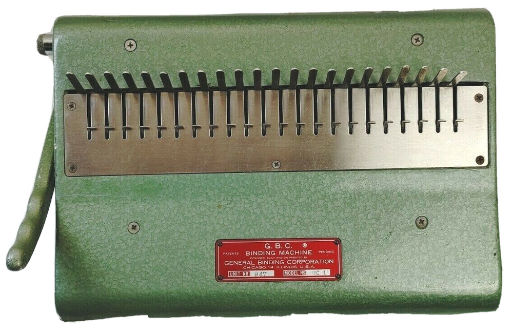 GBC Model JBC-1 12" Manual Binding Machine Home Business Office Comb Bind