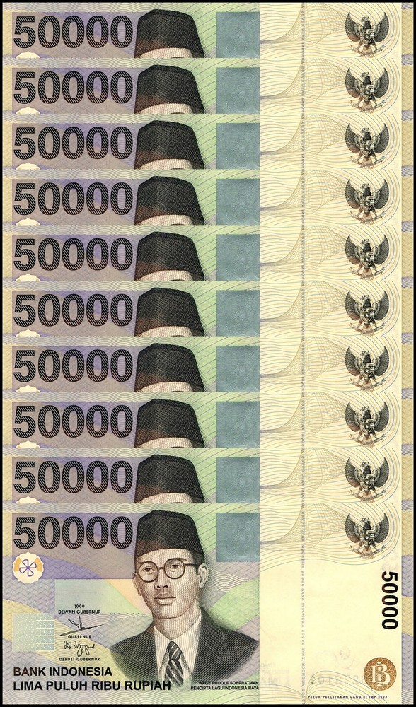 Indonesia 50000 Rupiah, 2003, P-139e, UNC X 10 PCS