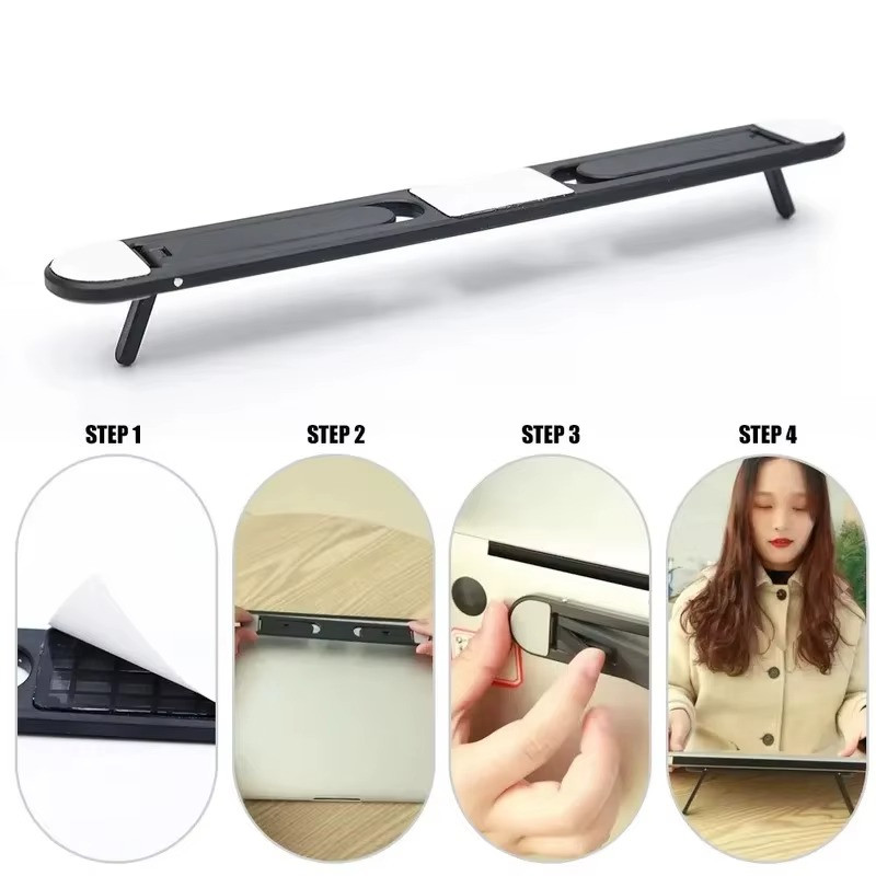Portable Adjustable Laptop Stand - Foldable Cooling Riser 1PC Plastic Black
