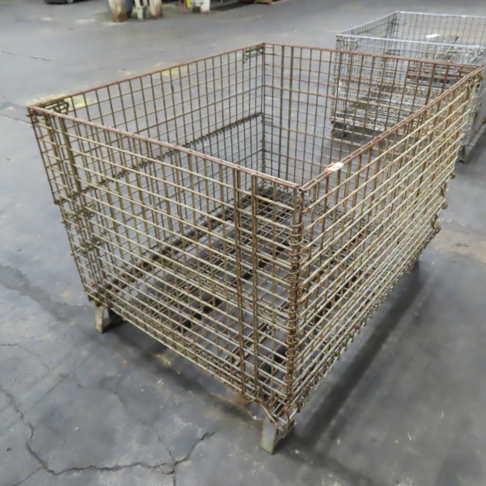 Econotainer 48" x 40" x 30" Deep Steel Collapsible Stackable Wire Bulk Container