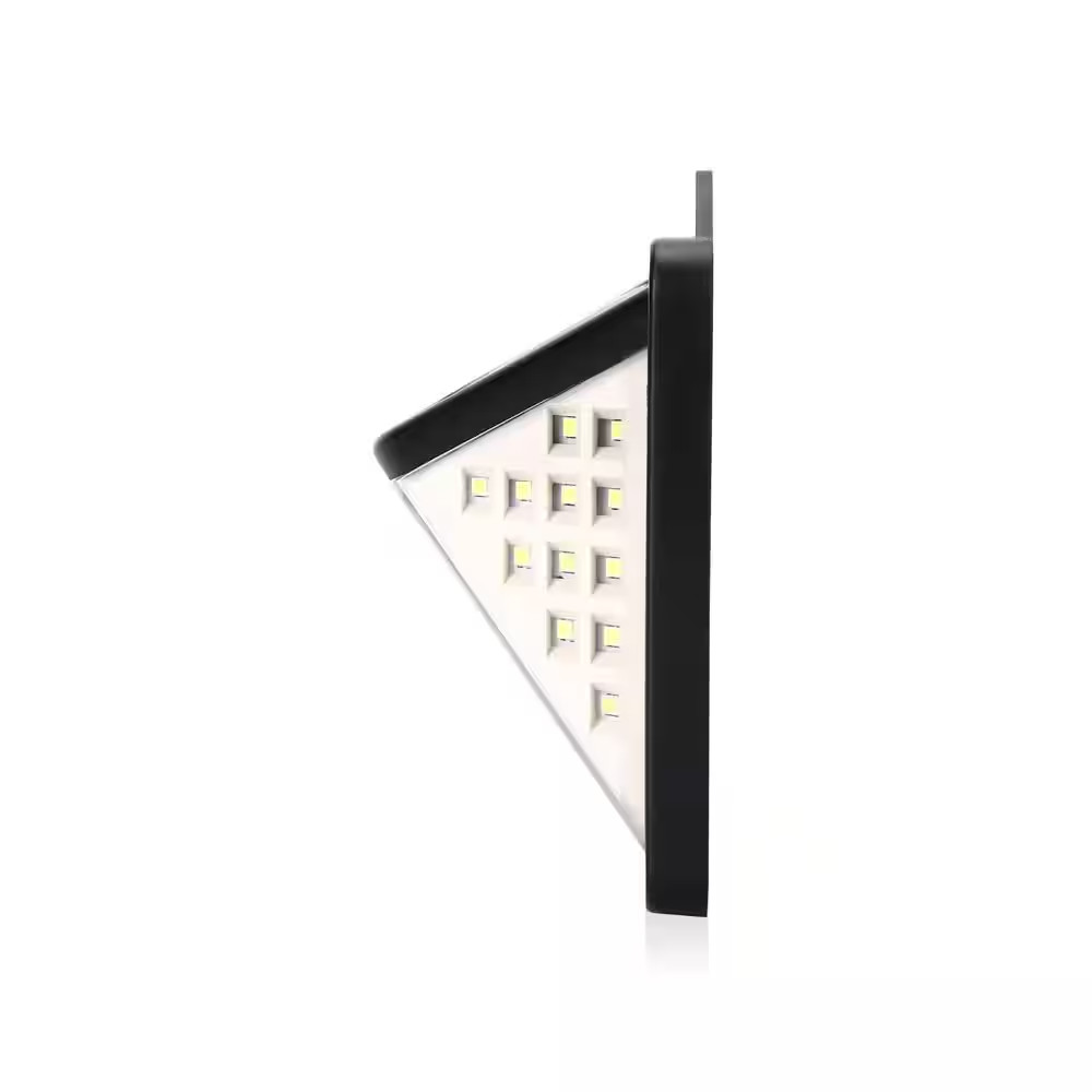 Solar Wall Security Motion Sensing Black Lantern Sconce Outdoor White Integrated