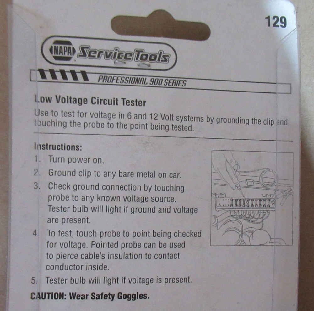 KD/NAPA 129 LOW VOLTAGE CIRCUIT TESTER
