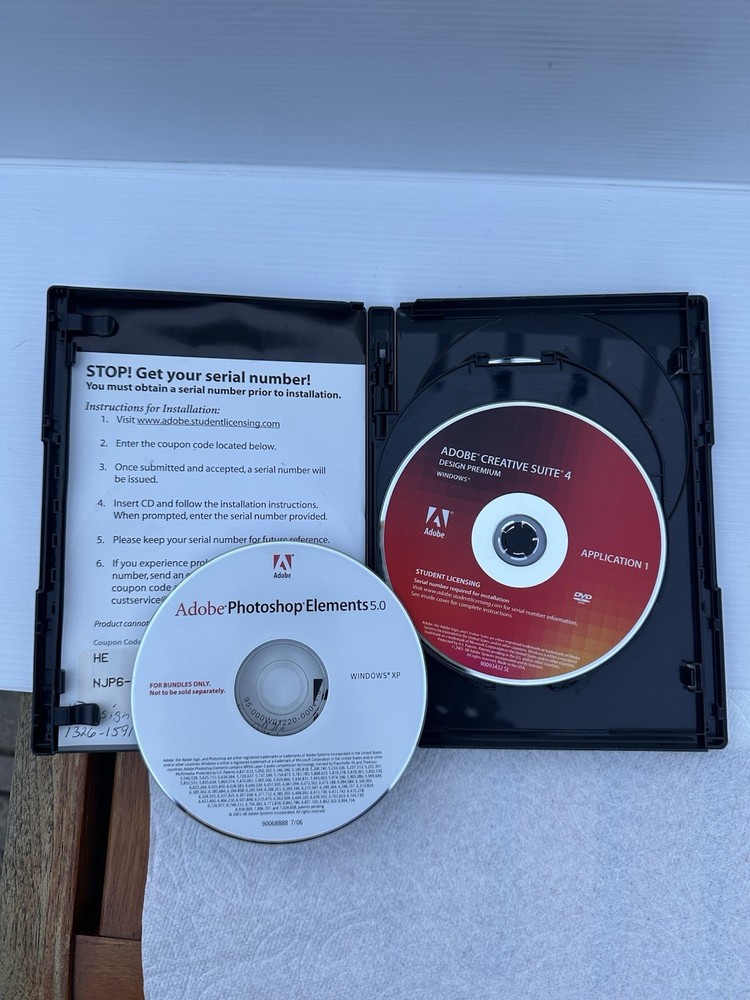 Ad0be Creative Suite 4 CS4 Design Premium Windows Student Version w/ Serial #