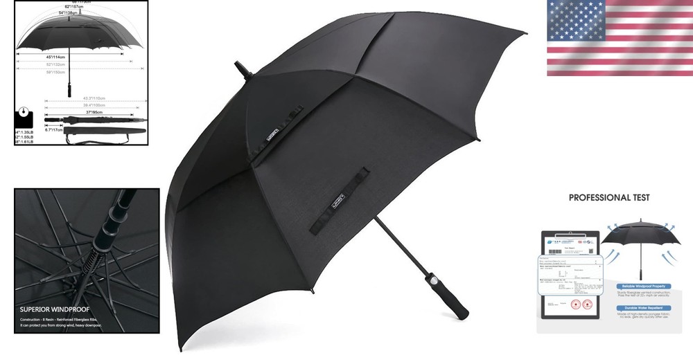 Modern Golf Umbrella - Lightweight Pongee Fabric, Polyester