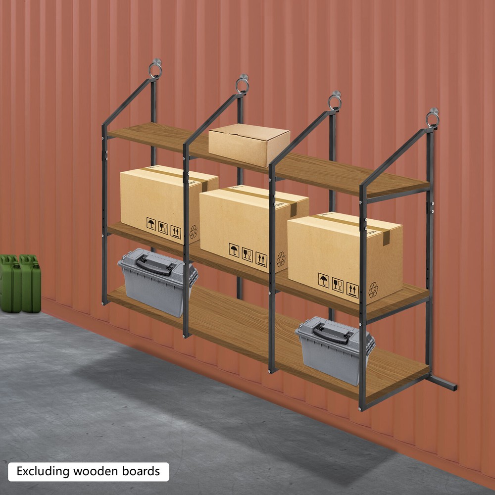 Heavy Duty 4 Pack of 3 Tier Shipping Container Shelf Brackets Container Shelves