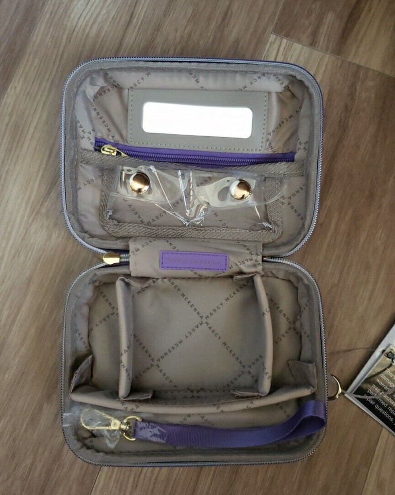 Marcy McKenna Hamptons Beauty Case and Mini Case Bundle 2-pc Set Purple NWT