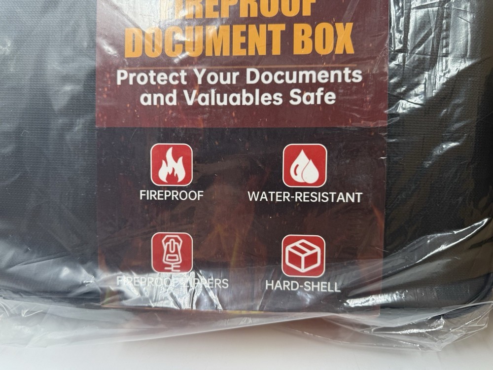 DocSafe Fireproof Document Box with Lock＆Shoulder Strap, Hard-Shell Case--BLUE